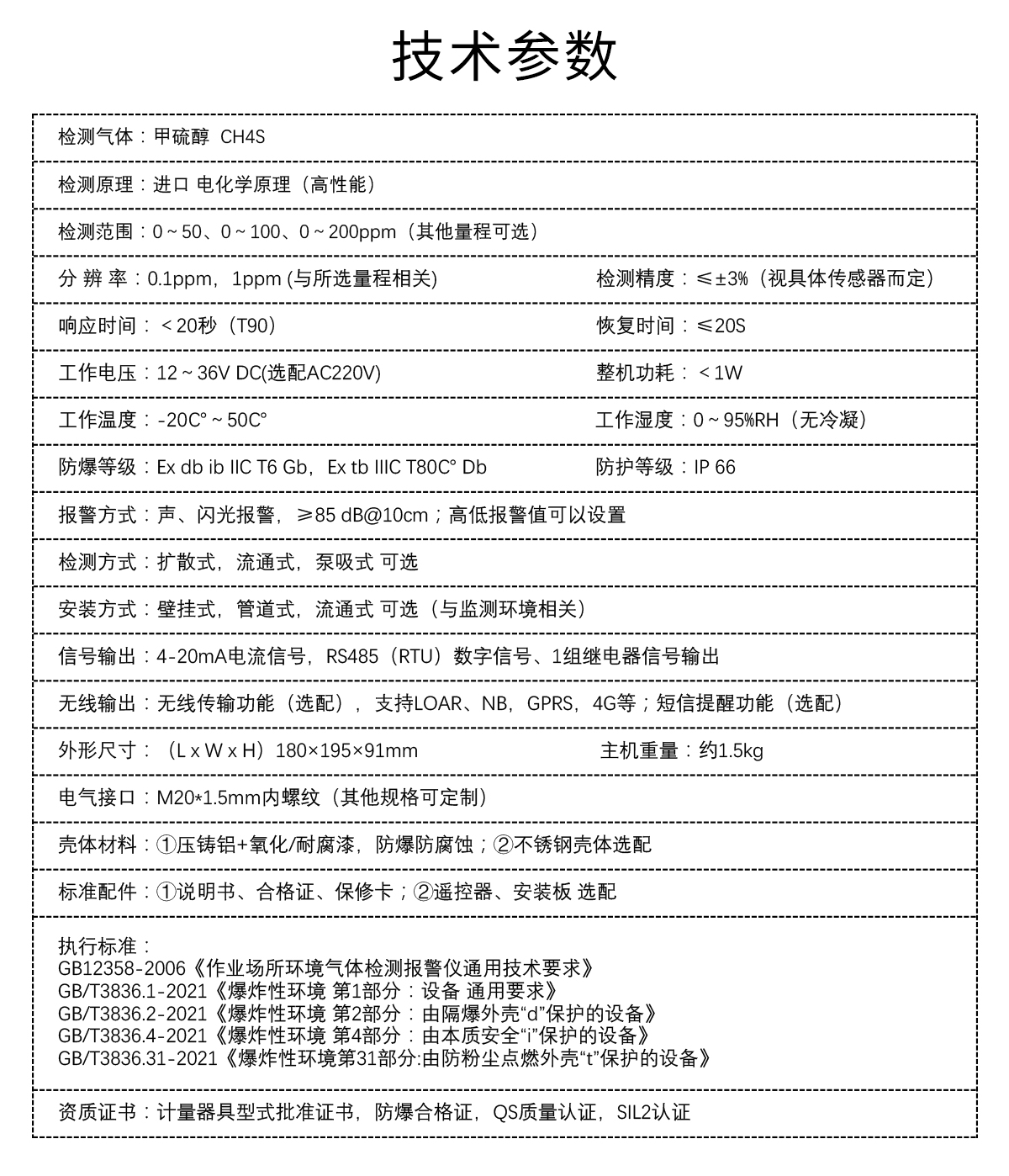 固定式甲硫醇檢測(cè)儀